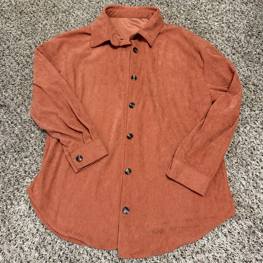 Women's Rust Button Down Shirt